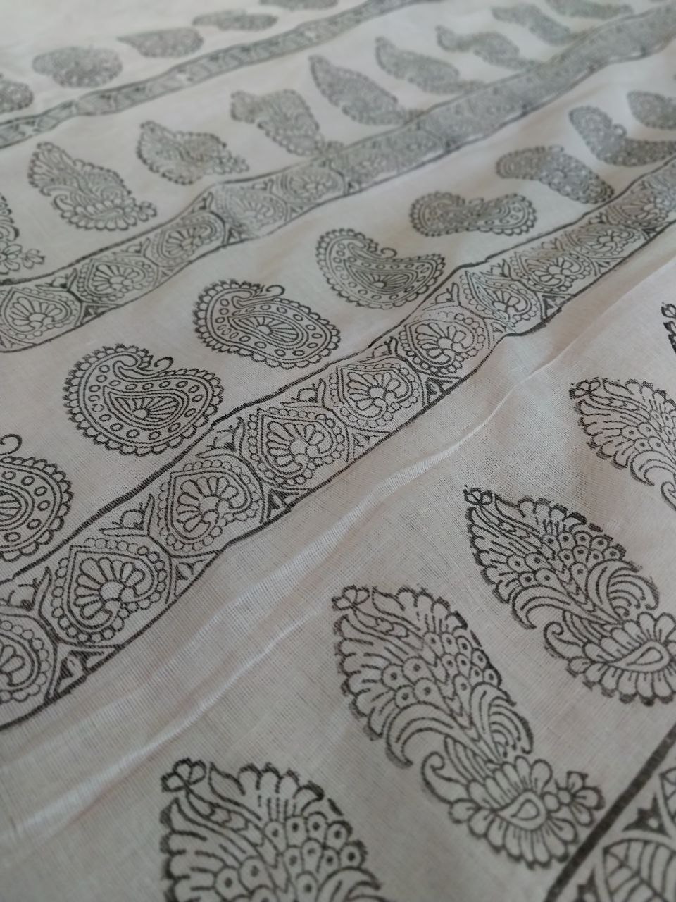 Hand Block Print On Pure Cotton Begumpuri Saree