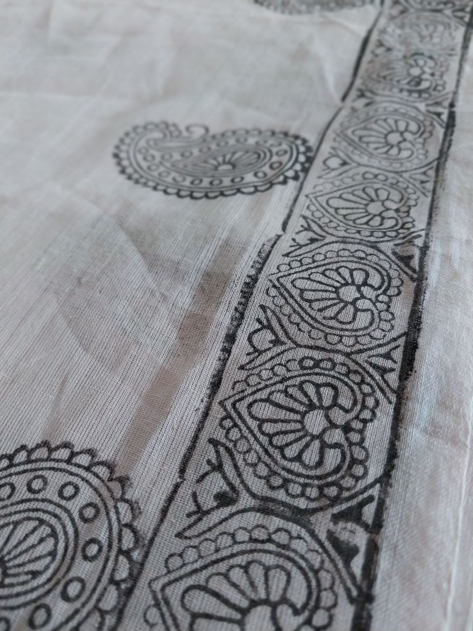 Hand Block Print On Pure Cotton Begumpuri Saree