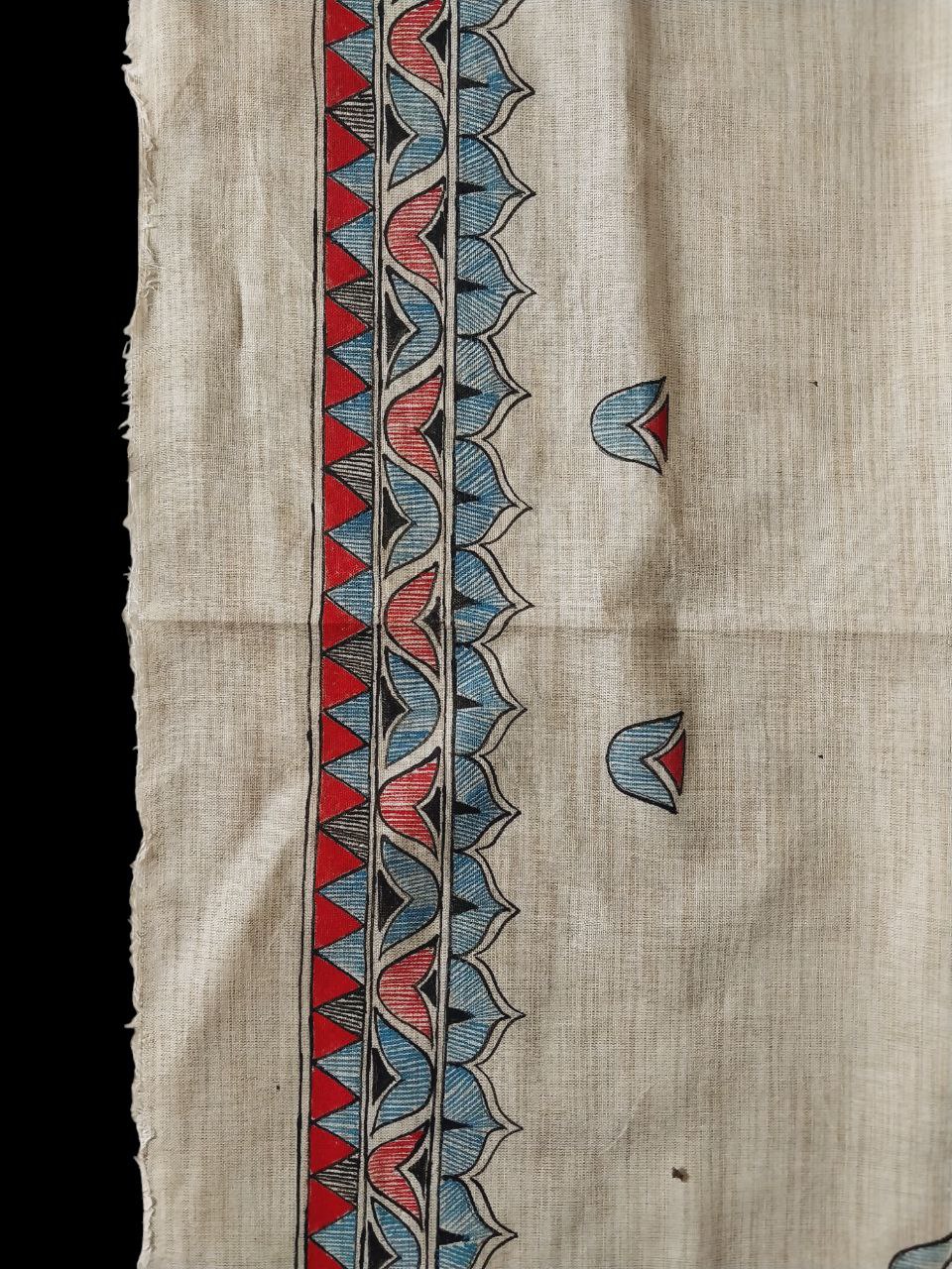 Handpainted Madhubani Semi Tussar Kurti & Dupatta