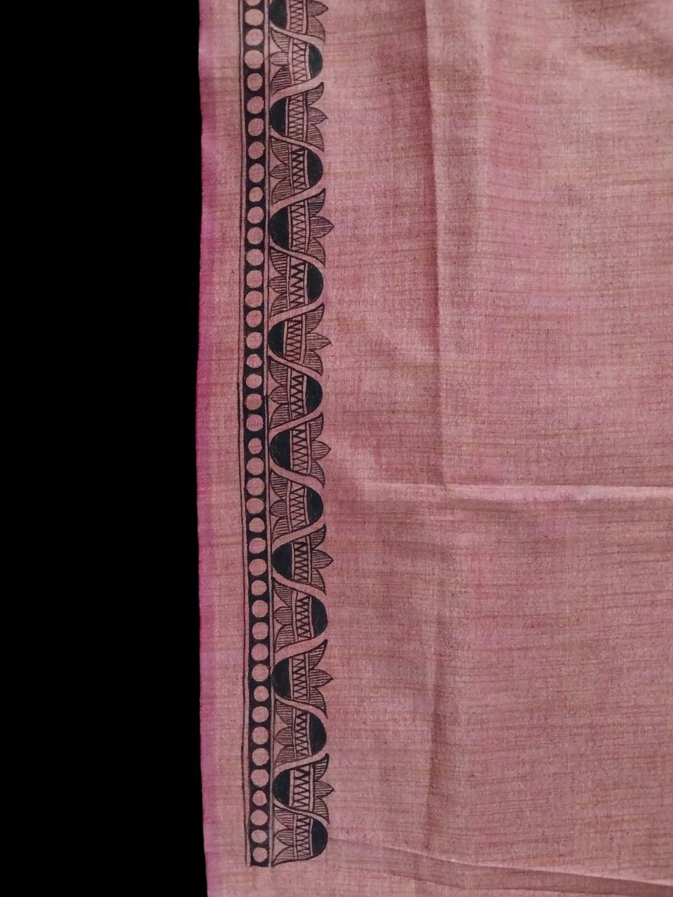 Handpainted Madhubani Semi Tussar Kurti & Dupatta