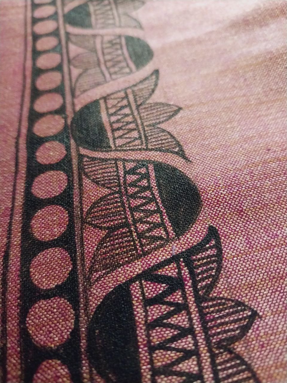 Handpainted Madhubani Semi Tussar Kurti & Dupatta