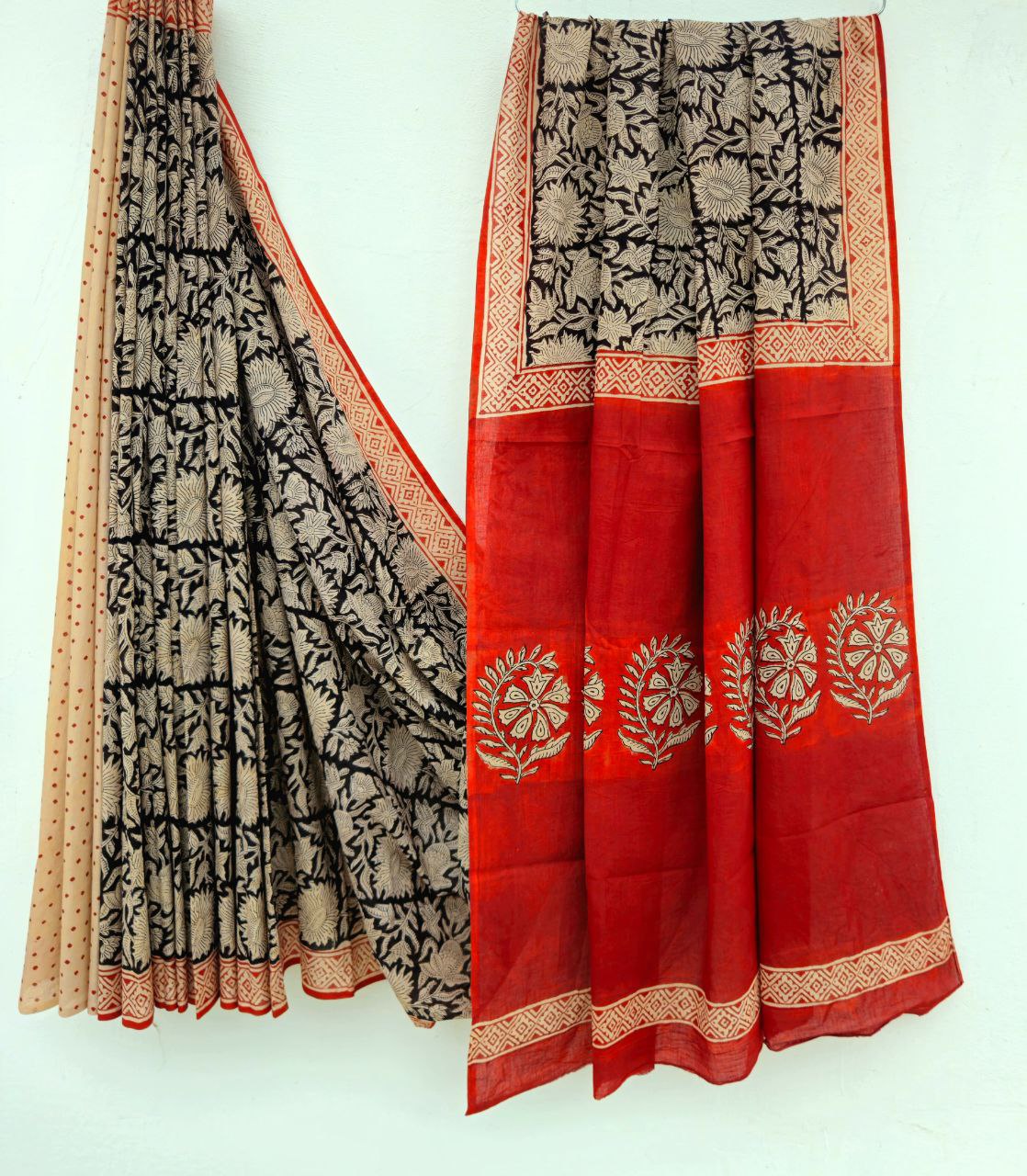 Bagru Hand Block Printed Pure Cotton Saree