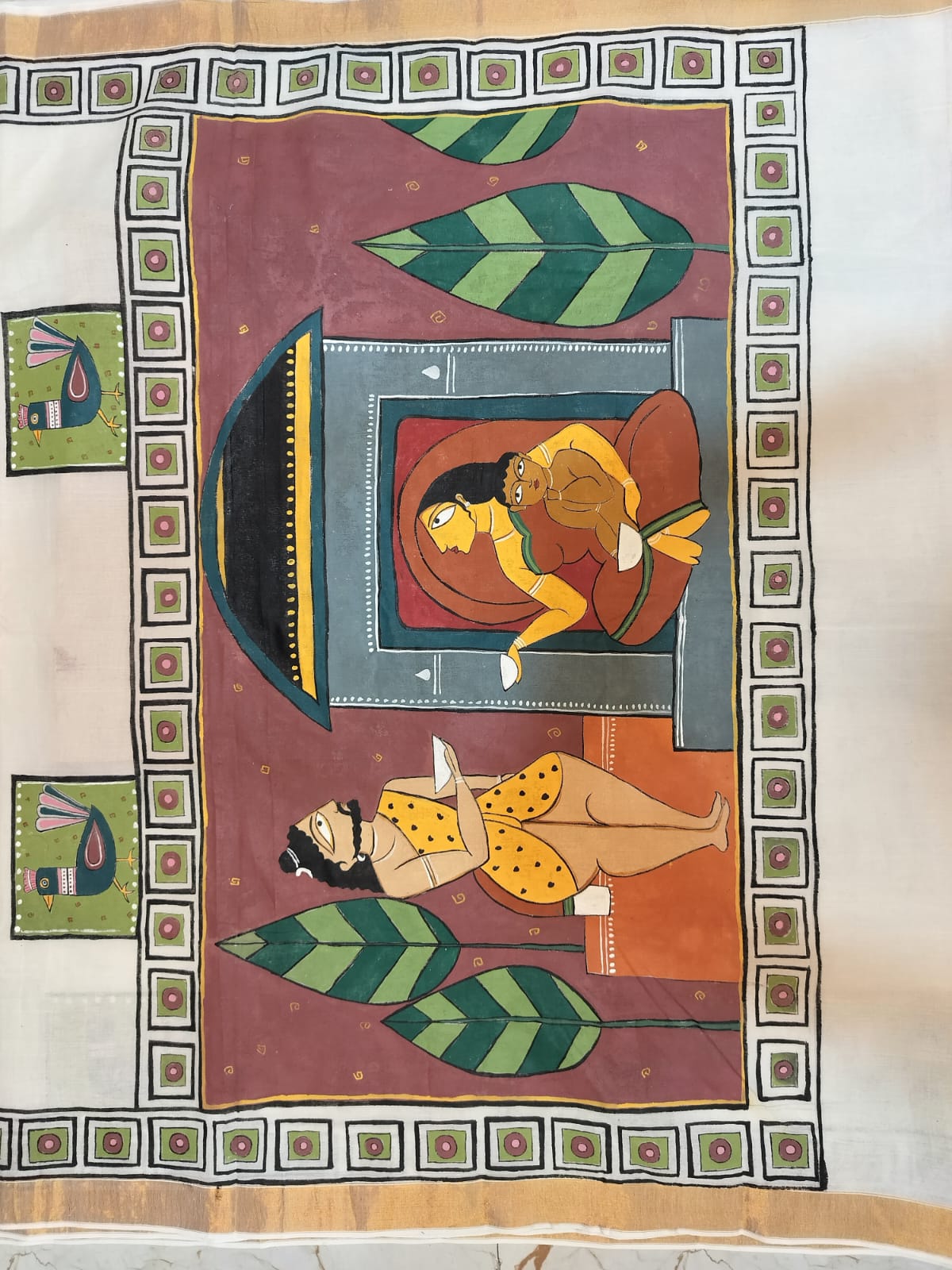 Hand-Painted Pure Cotton Saree