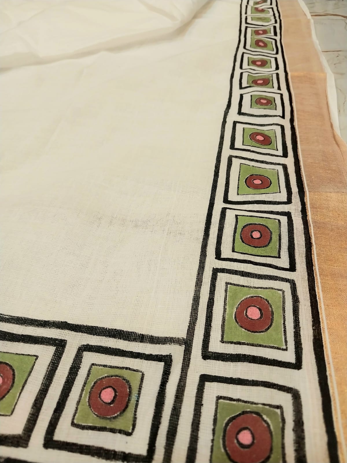 Hand-Painted Pure Cotton Saree