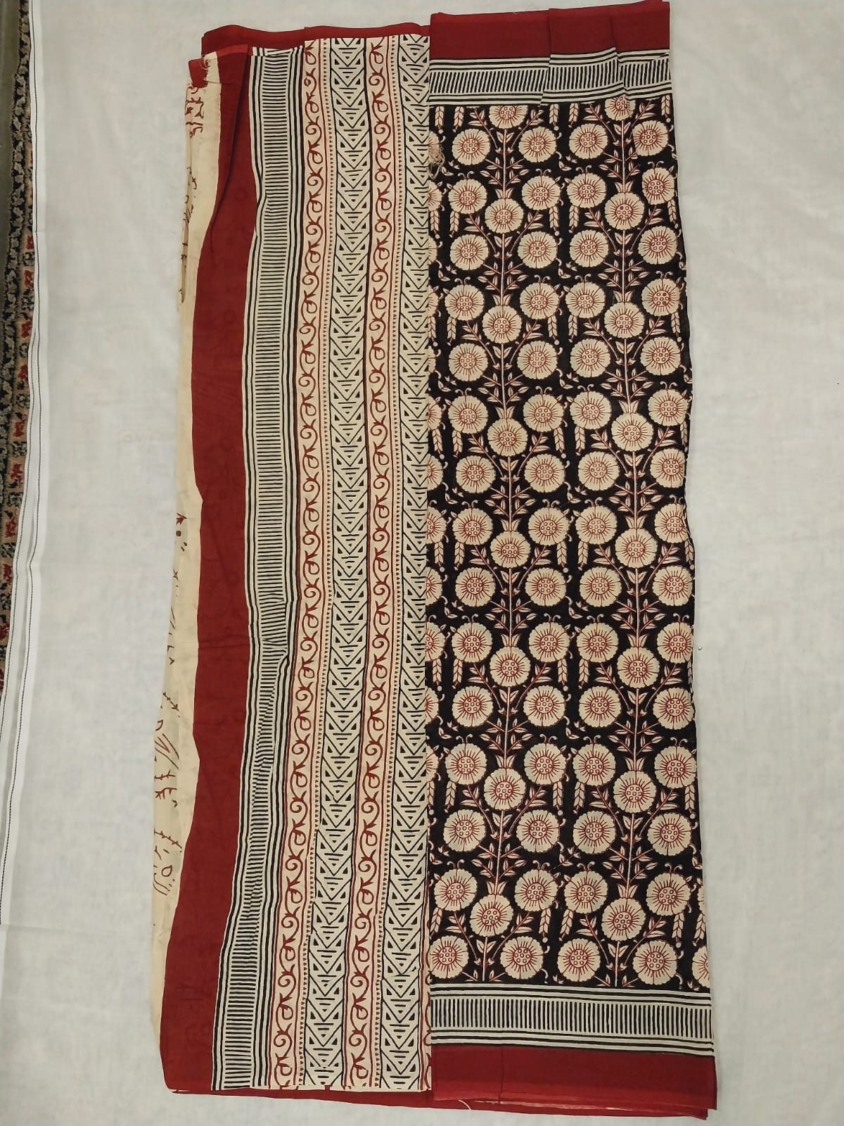 Bagru Hand Block Printed Pure Cotton Saree