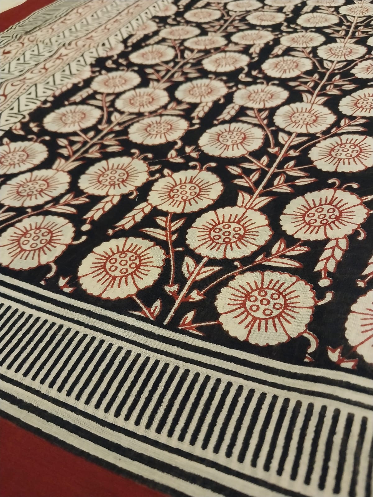 Bagru Hand Block Printed Pure Cotton Saree