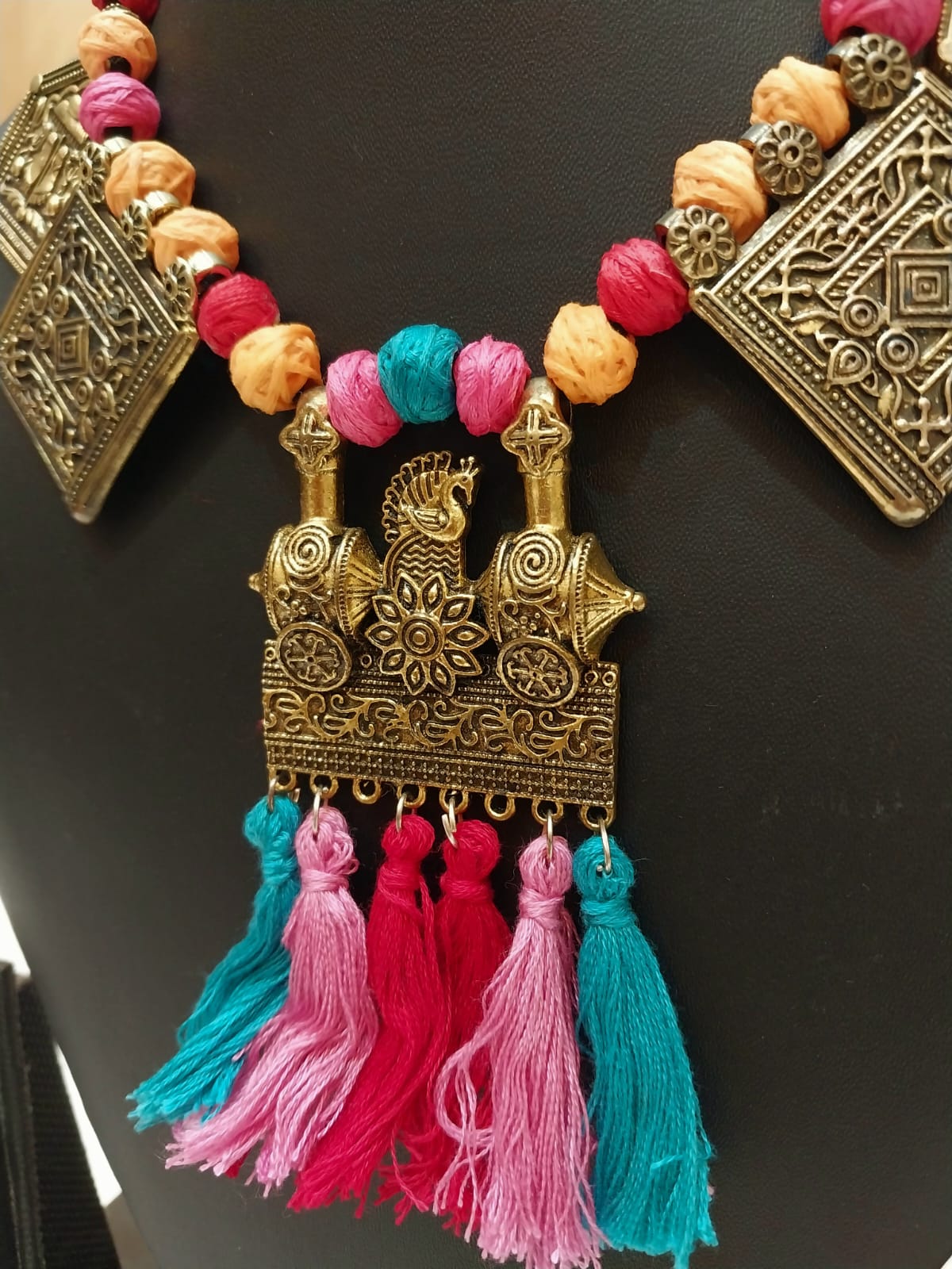 Golden Oxidized Silver Necklace