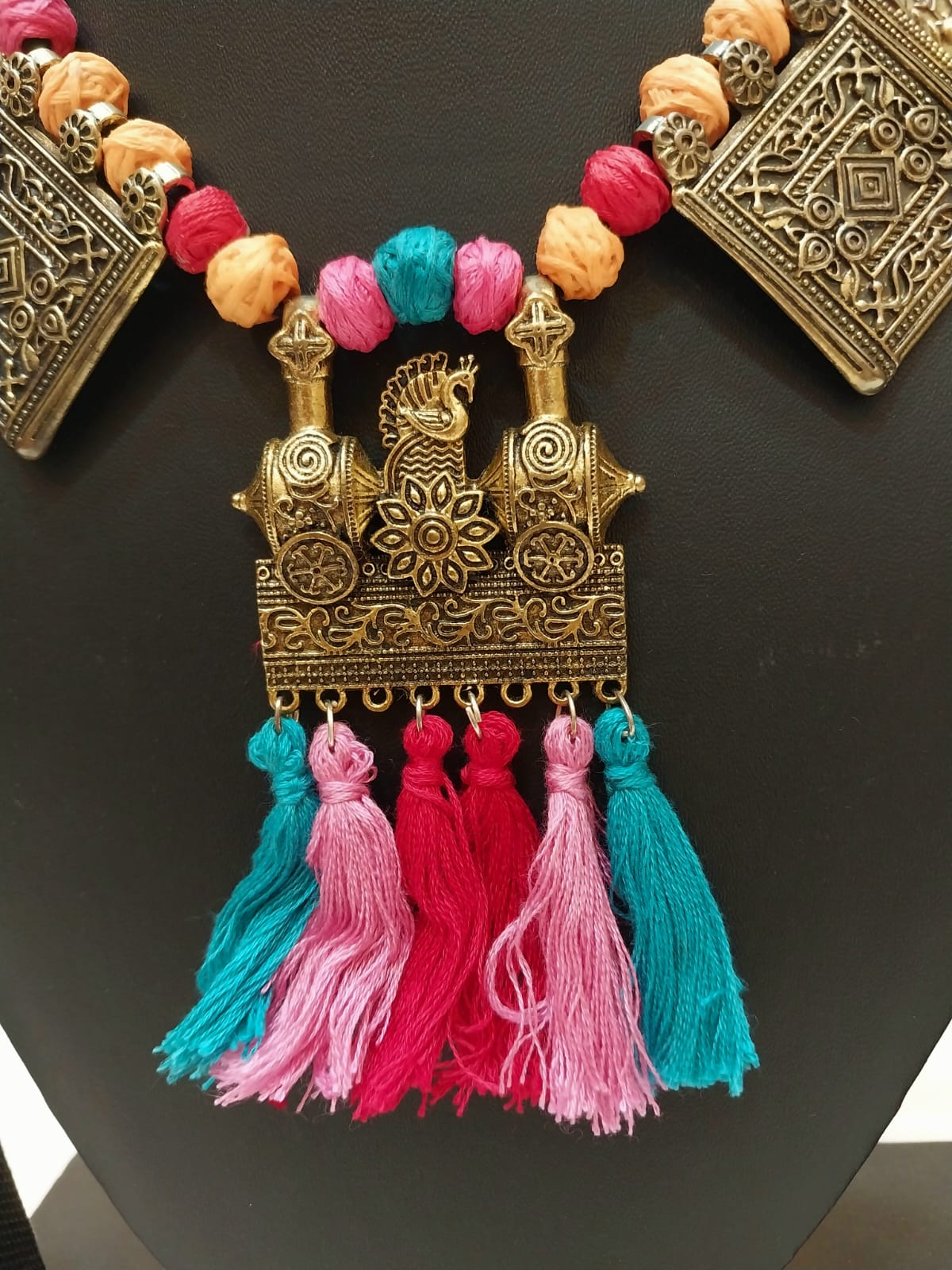 Golden Oxidized Silver Necklace