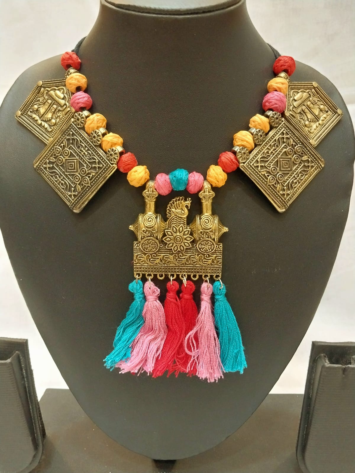 Golden Oxidized Silver Necklace