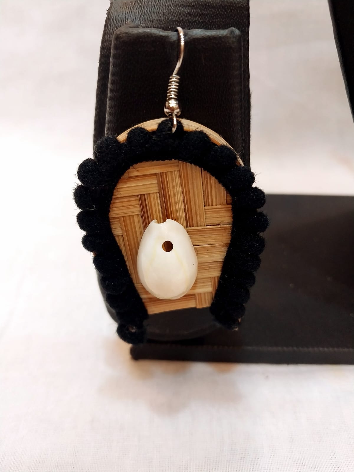 Necklace made of Oxidized Silver, Fabric, কড়ি (Small Cowrie shell) and Thread