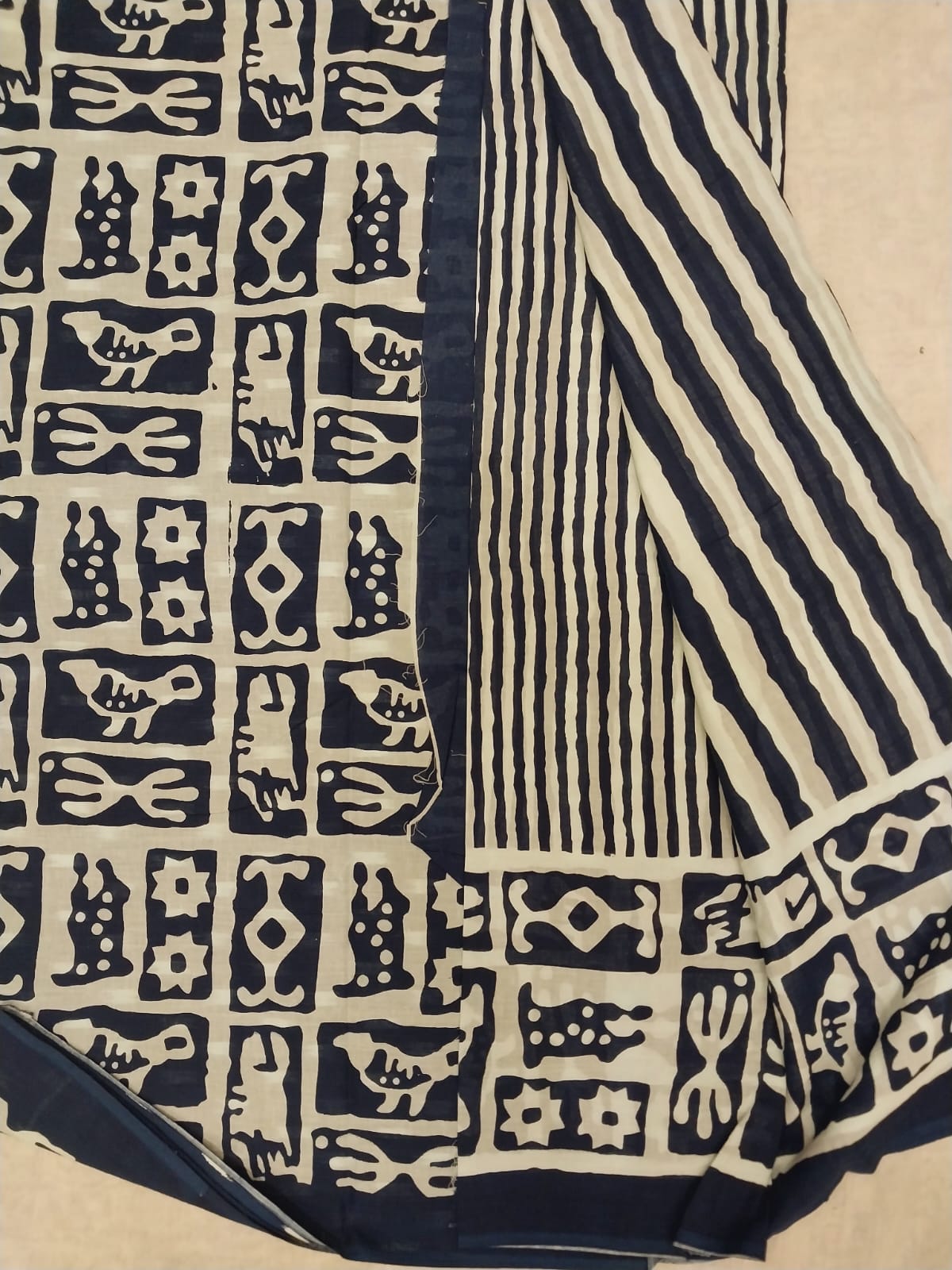 Bagru Hand Block Printed Pure Cotton Saree