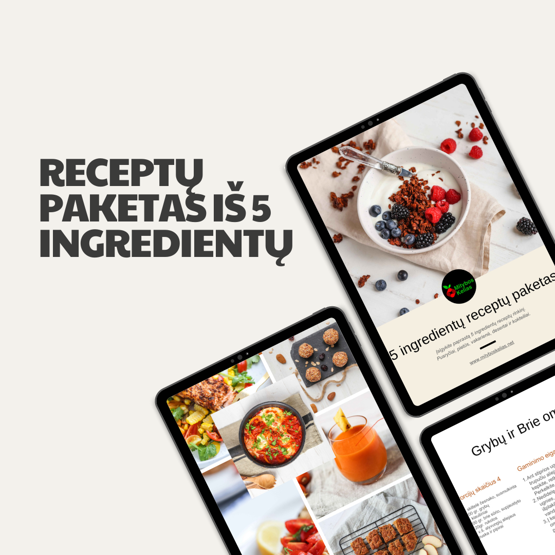 5 INGREDIENTŲ RECEPTŲ PAKETAS