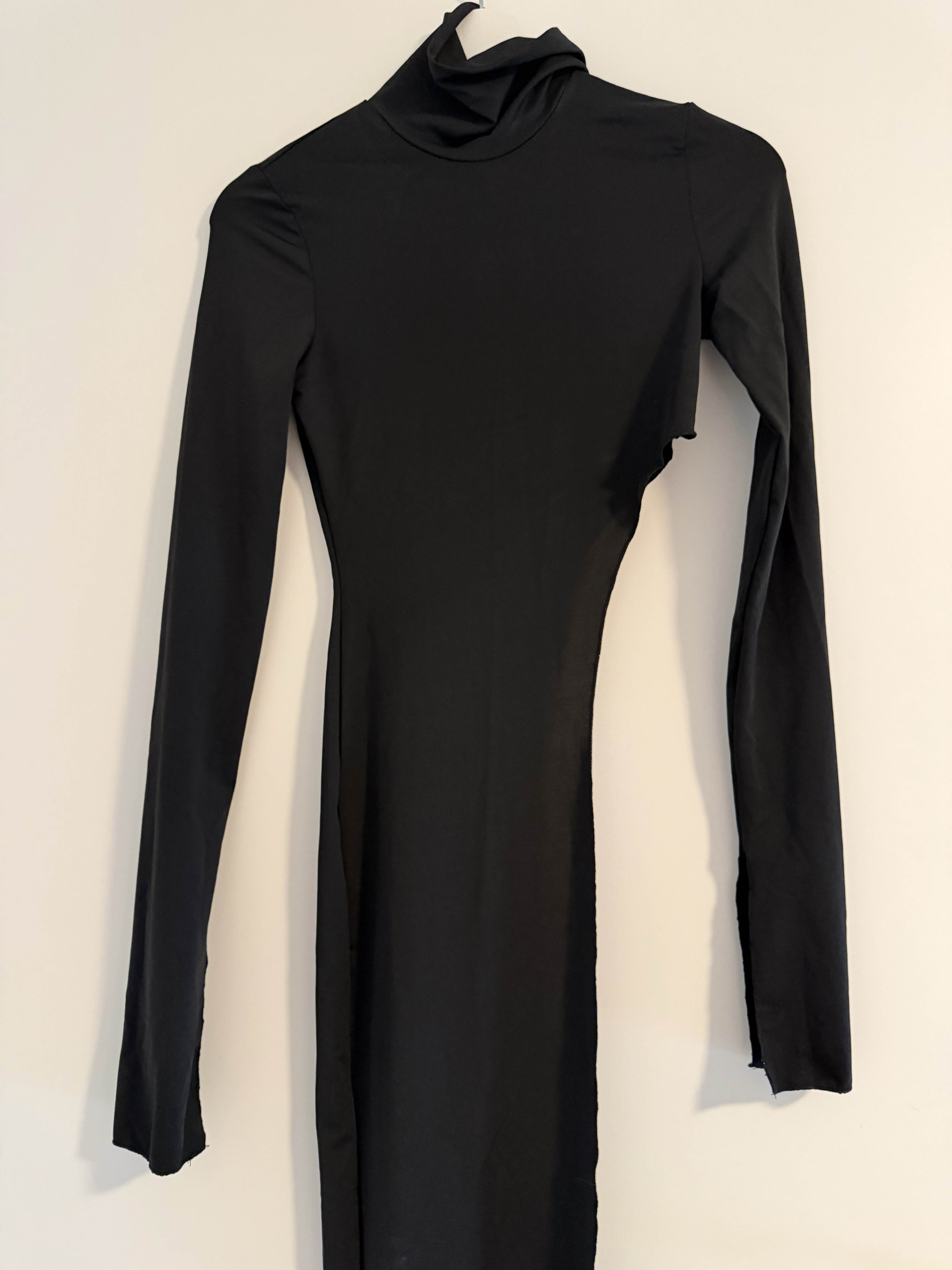 Black dress with side split