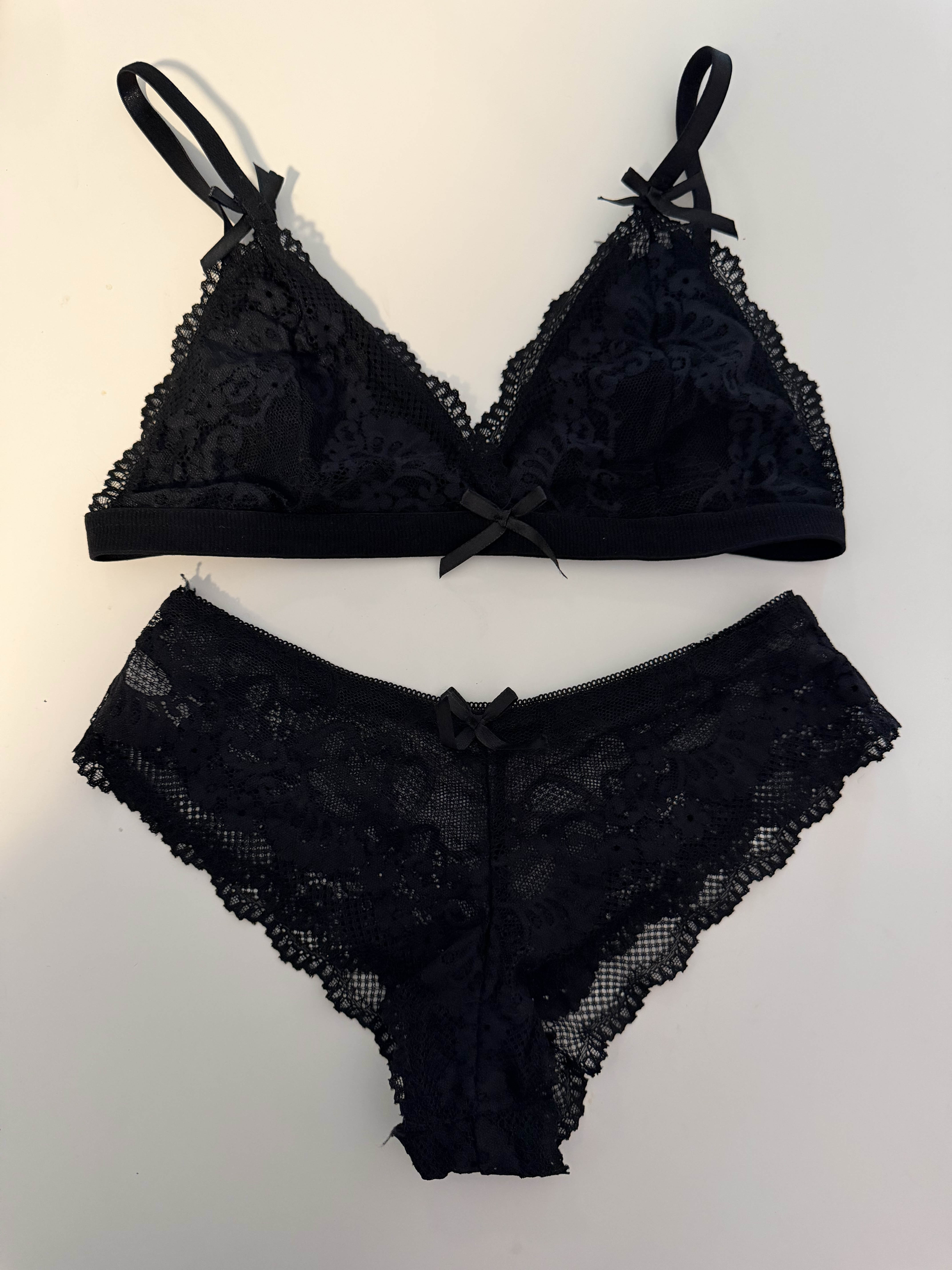 Black lace lingerie