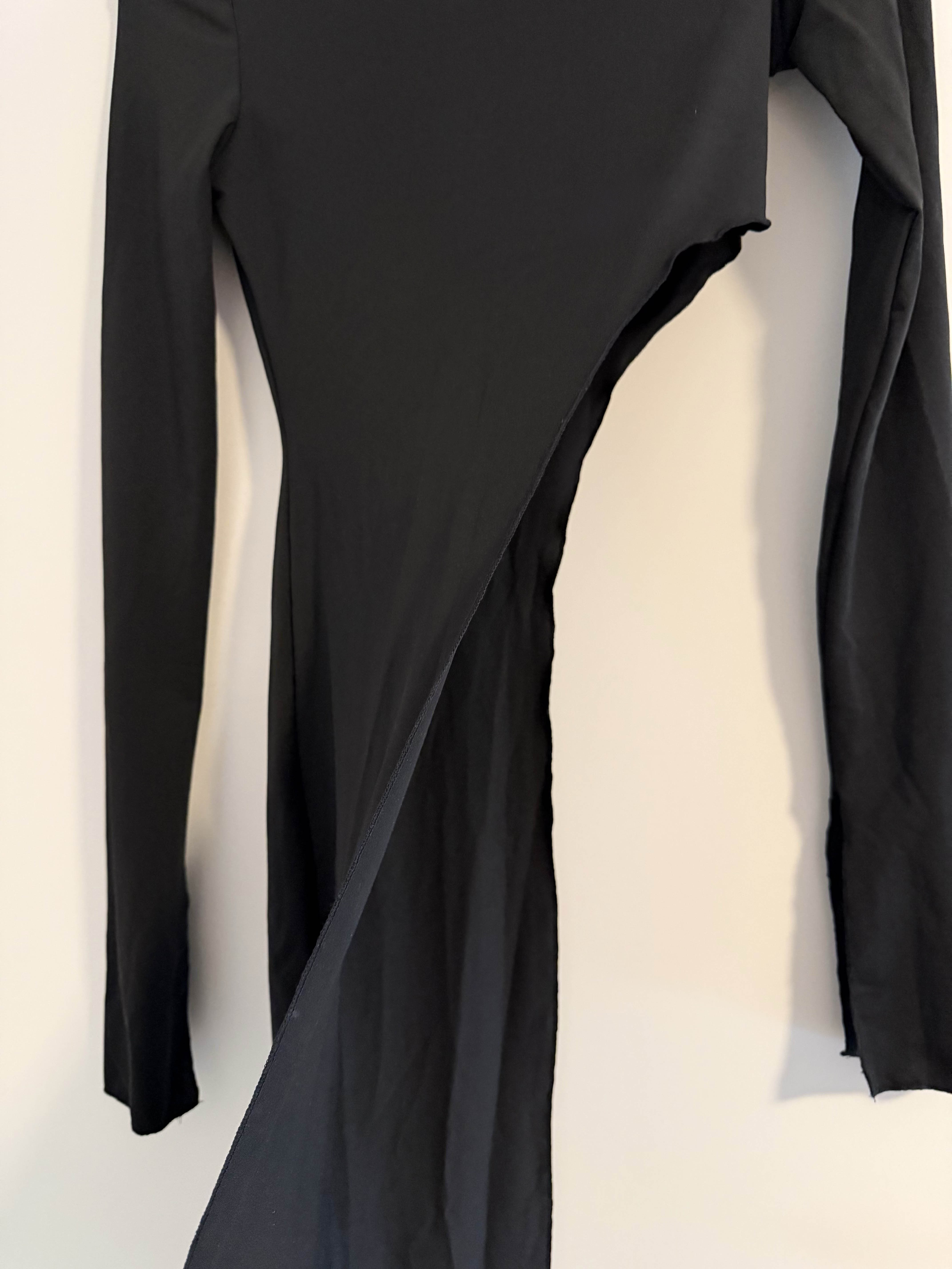 Black dress with side split