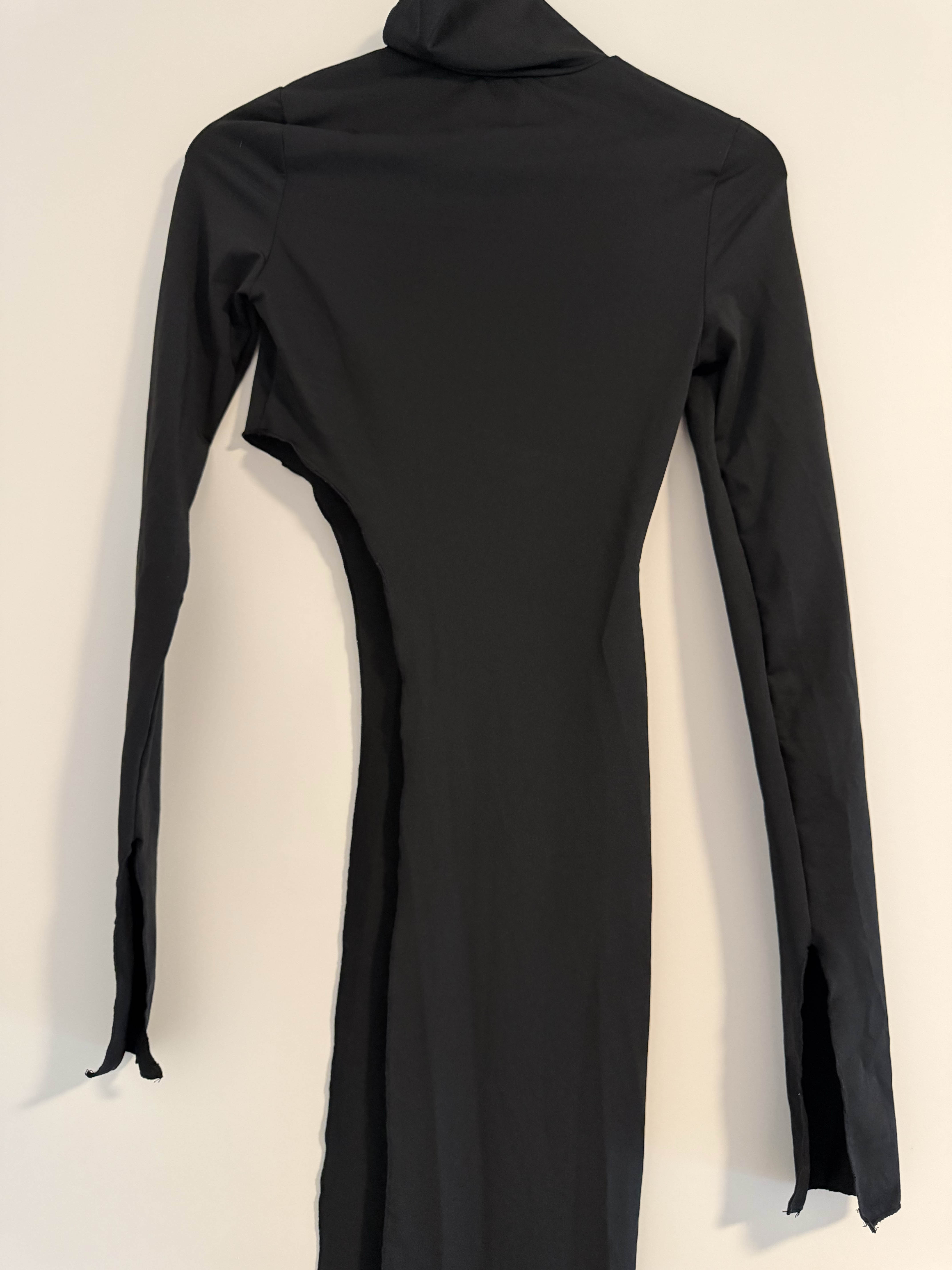 Black dress with side split