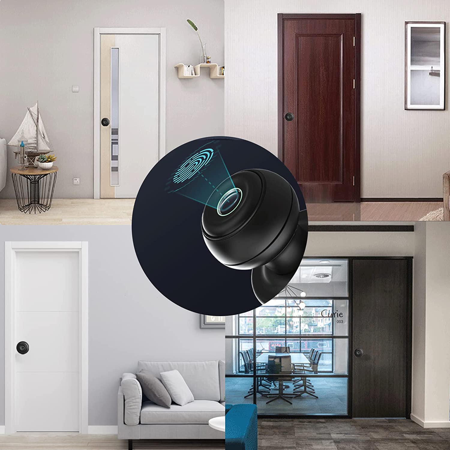 Black Smart Door knob Keyless Entry Door Lock, Fingerprint Smart Biometric Door Lock Fingerprint Door knob with App Control, Great for Bedrooms,Cloakroom,Apartments Offices,Hotels