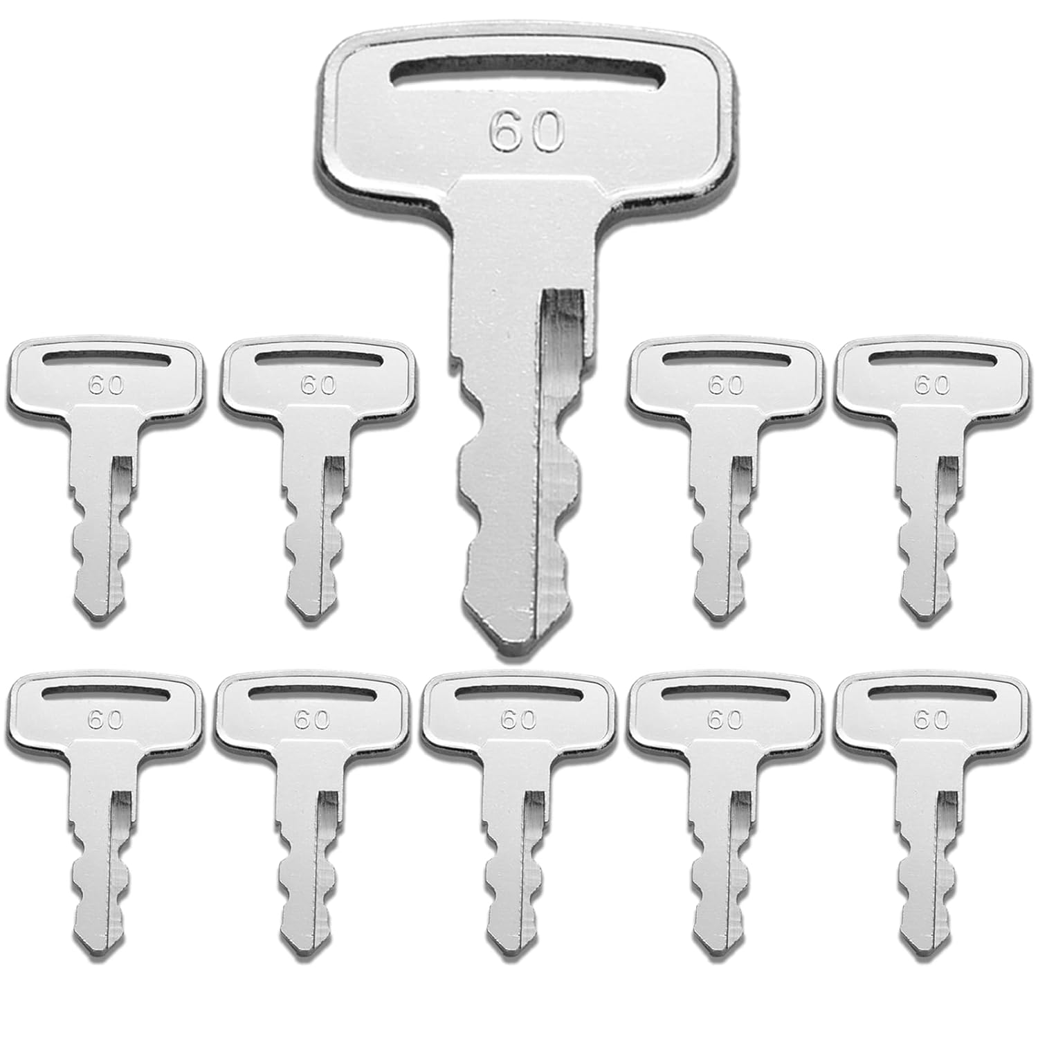 Heavy Equipment Ignition Key, 10 Pack Golf Cart PTV 2010 Key for G&E G14,G16,G19,G22,G29, Replacement OEM Part JU6-H2511-10/Code 8002