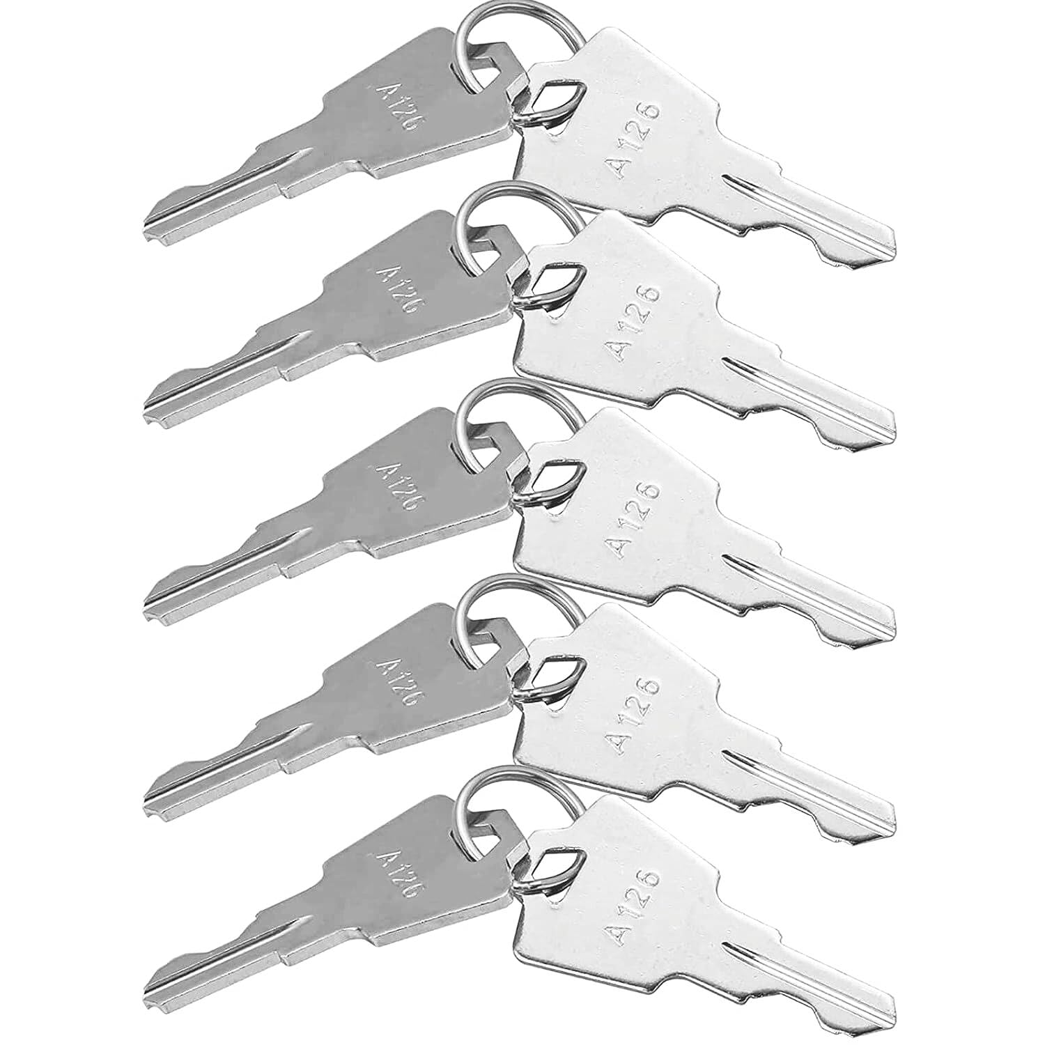 Heavy Ignition Keys, 10 Pack A126 Keys Replacement for Linear Keypads, Pride, GoGo, Elite, AK-11, MDKP, AKR-1- Key on Keyring