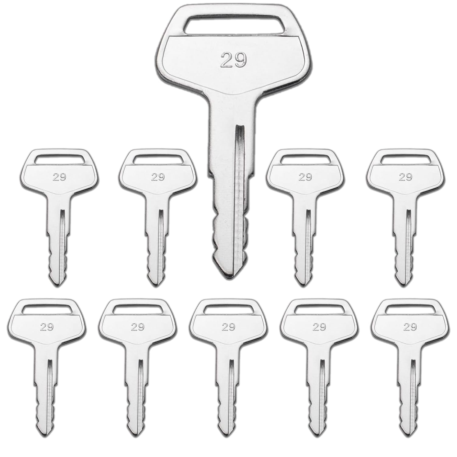 Heavy Equipment Ignition Key, 10 Pack 787 Komatsu Key, Replaces OEM Part TR261434 Fit Excavators, Dozers, Loaders and Backhoes