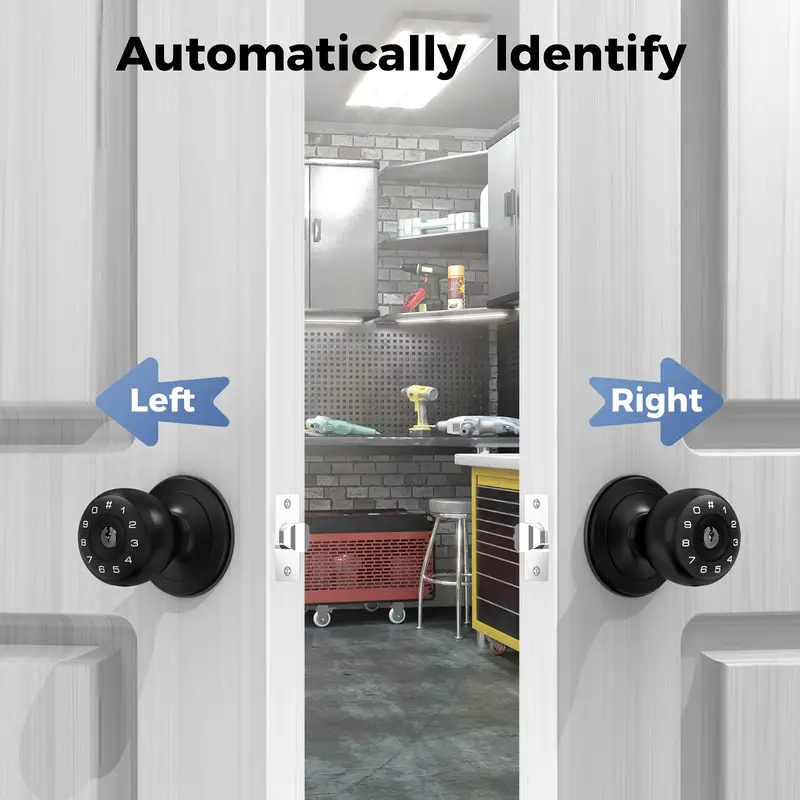 Keyless Entry Door Lock with Keypad - 100 Custom Codes, Auto Lock, Anti-Peeping Security, Battery Operated, Easy Installation