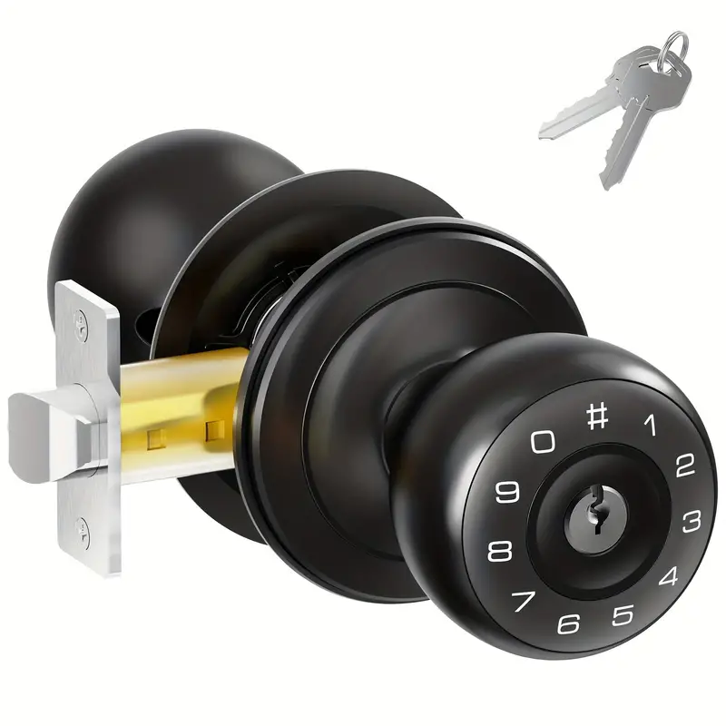 Keyless Entry Door Lock with Keypad - 100 Custom Codes, Auto Lock, Anti-Peeping Security, Battery Operated, Easy Installation