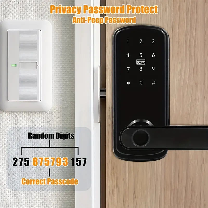 Smart Keyless Door Lock - Advanced Fingerprint & Passcode Entry - High-Security Digital System - Seamless Smart Home Integration