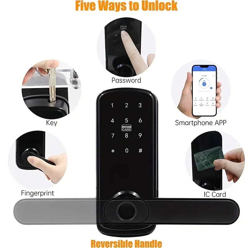Smart Keyless Door Lock - Advanced Fingerprint & Passcode Entry - High-Security Digital System - Seamless Smart Home Integration