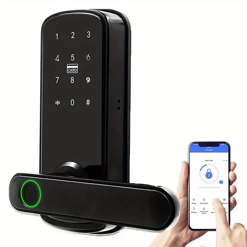 Smart Keyless Door Lock - Advanced Fingerprint & Passcode Entry - High-Security Digital System - Seamless Smart Home Integration