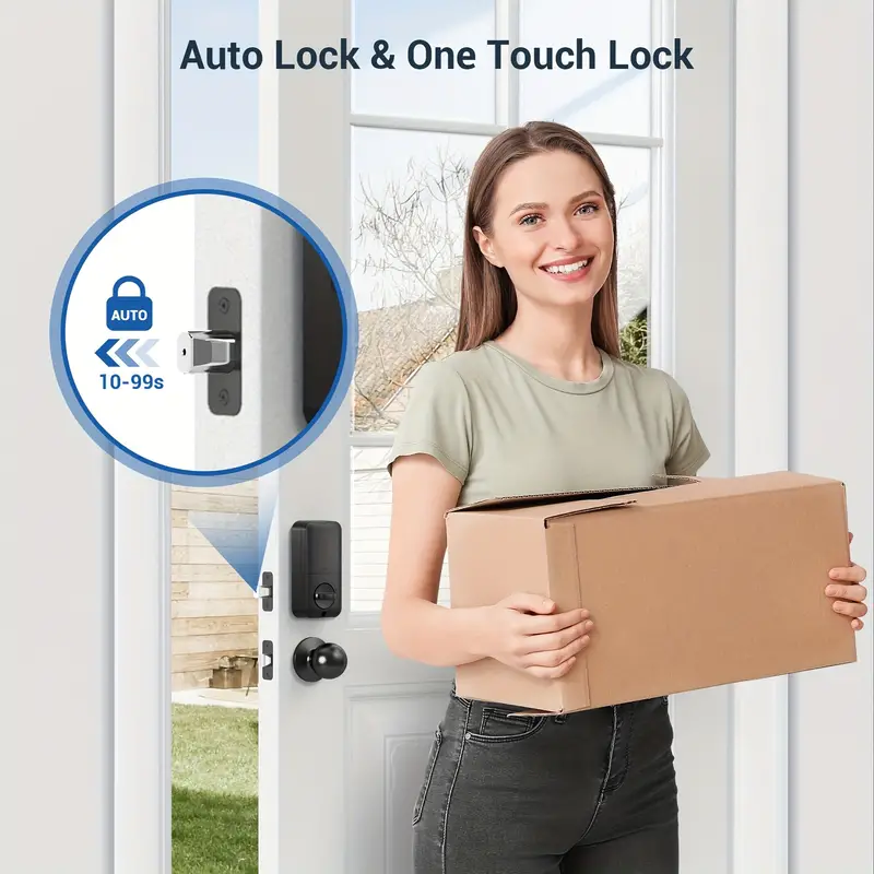 Fingerprint Door Lock, Keyless Entry Door Lock, Electronic Keypad Deadbolt, Biometric Smart Locks for Front Door, Auto Lock