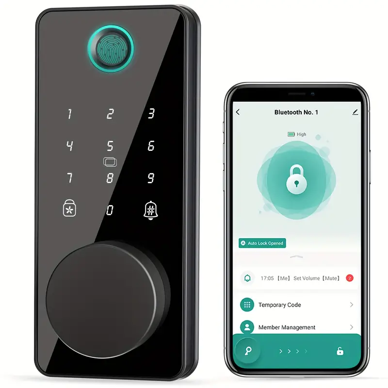 Smart Deadbolt, Fingerprint Door Lock, 5-in-1 Keyless Entry Door Lock, Digital Keypad Deadbolt, Auto-Lock, Electronic Smart Door