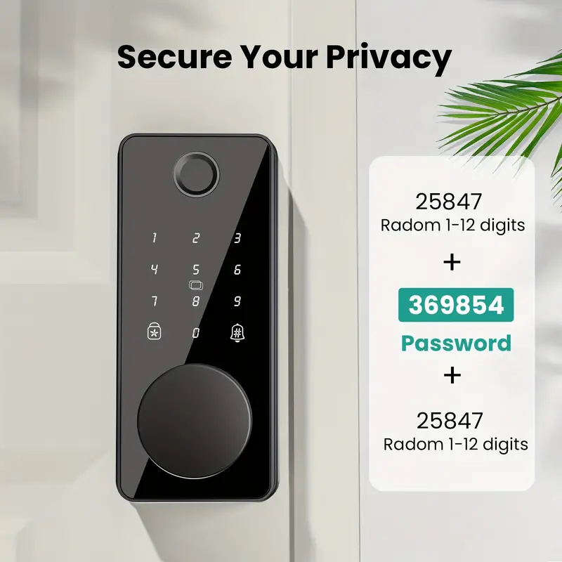 Smart Deadbolt, Fingerprint Door Lock, 5-in-1 Keyless Entry Door Lock, Digital Keypad Deadbolt, Auto-Lock, Electronic Smart Door