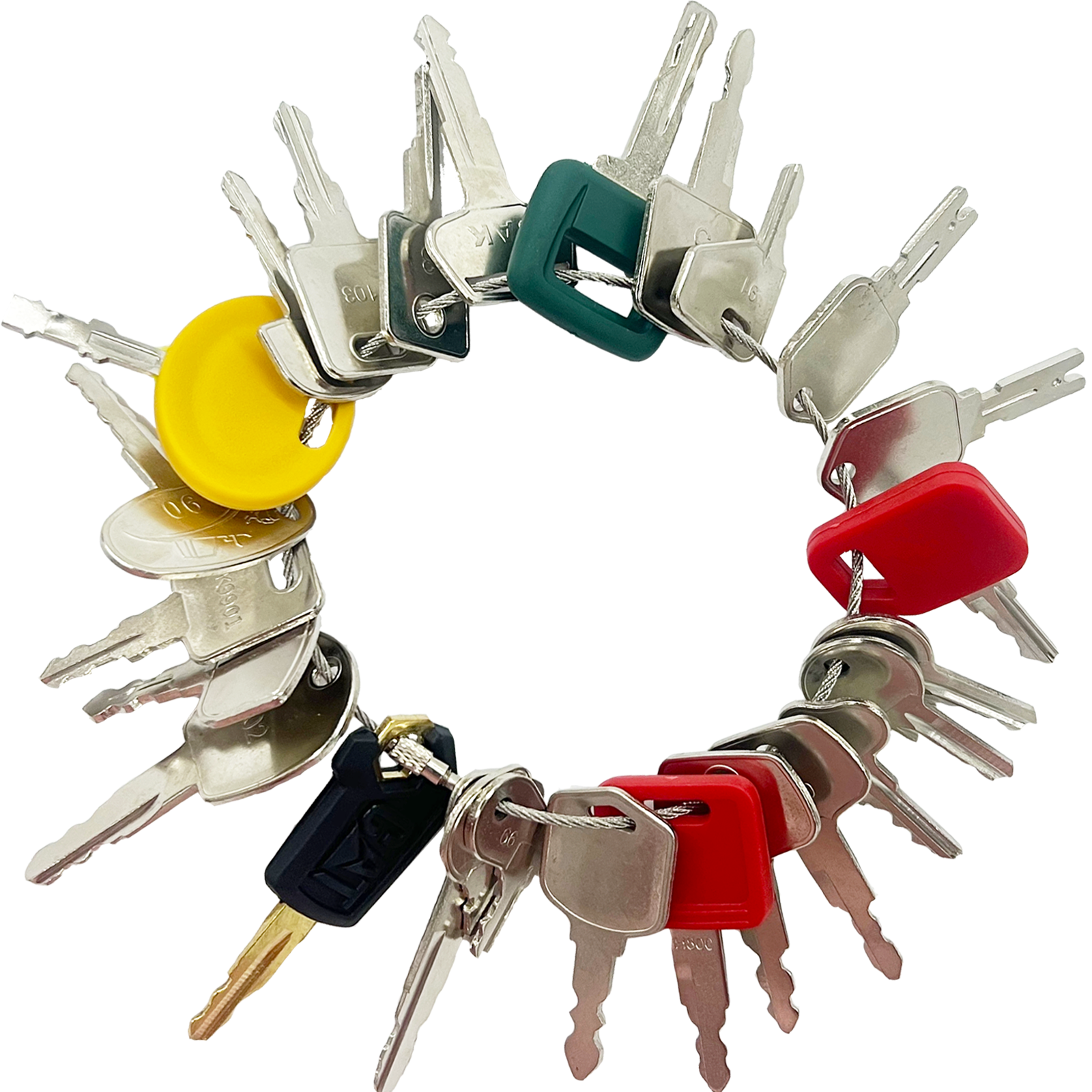 26 Heavy Equipment Keys, Construction Master Key Set for Cat Caterpillar John Deere Case Bobcat JLG JCB Volvo Hyster New Holland Yanmar Takeuchi Kubota Komatsu Heavy Equipment Machine
