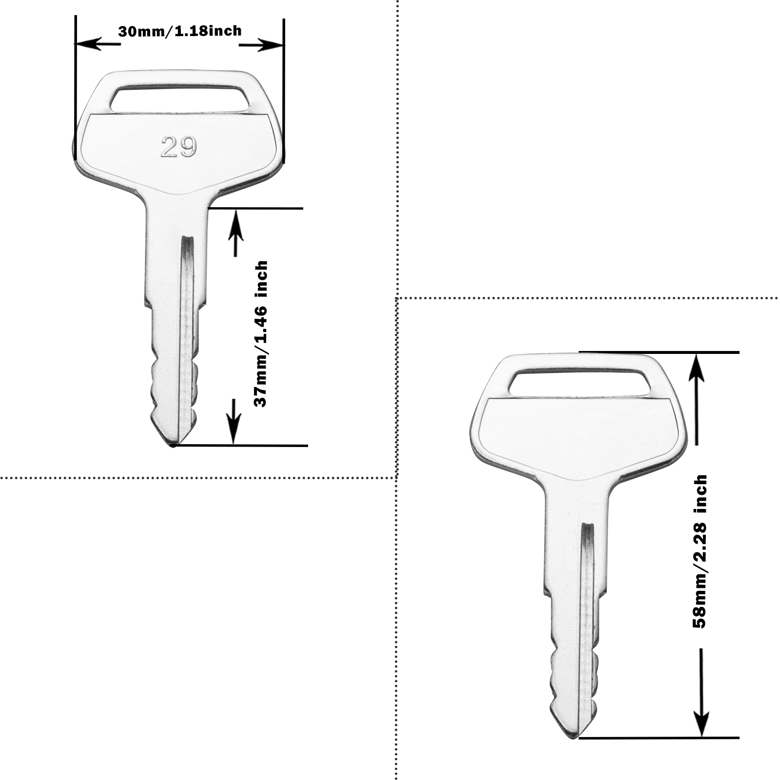 Heavy Equipment Ignition Key, 10 Pack 787 Komatsu Key, Replaces OEM Part TR261434 Fit Excavators, Dozers, Loaders and Backhoes