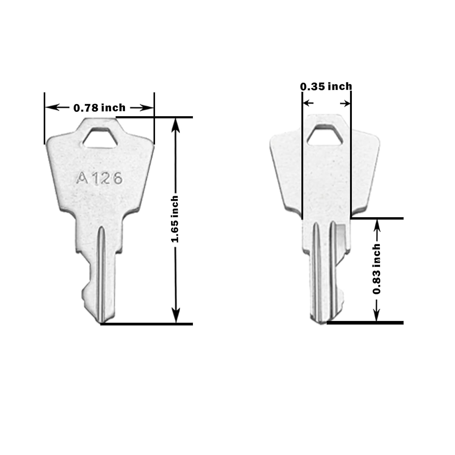 Heavy Ignition Keys, 10 Pack A126 Keys Replacement for Linear Keypads, Pride, GoGo, Elite, AK-11, MDKP, AKR-1- Key on Keyring