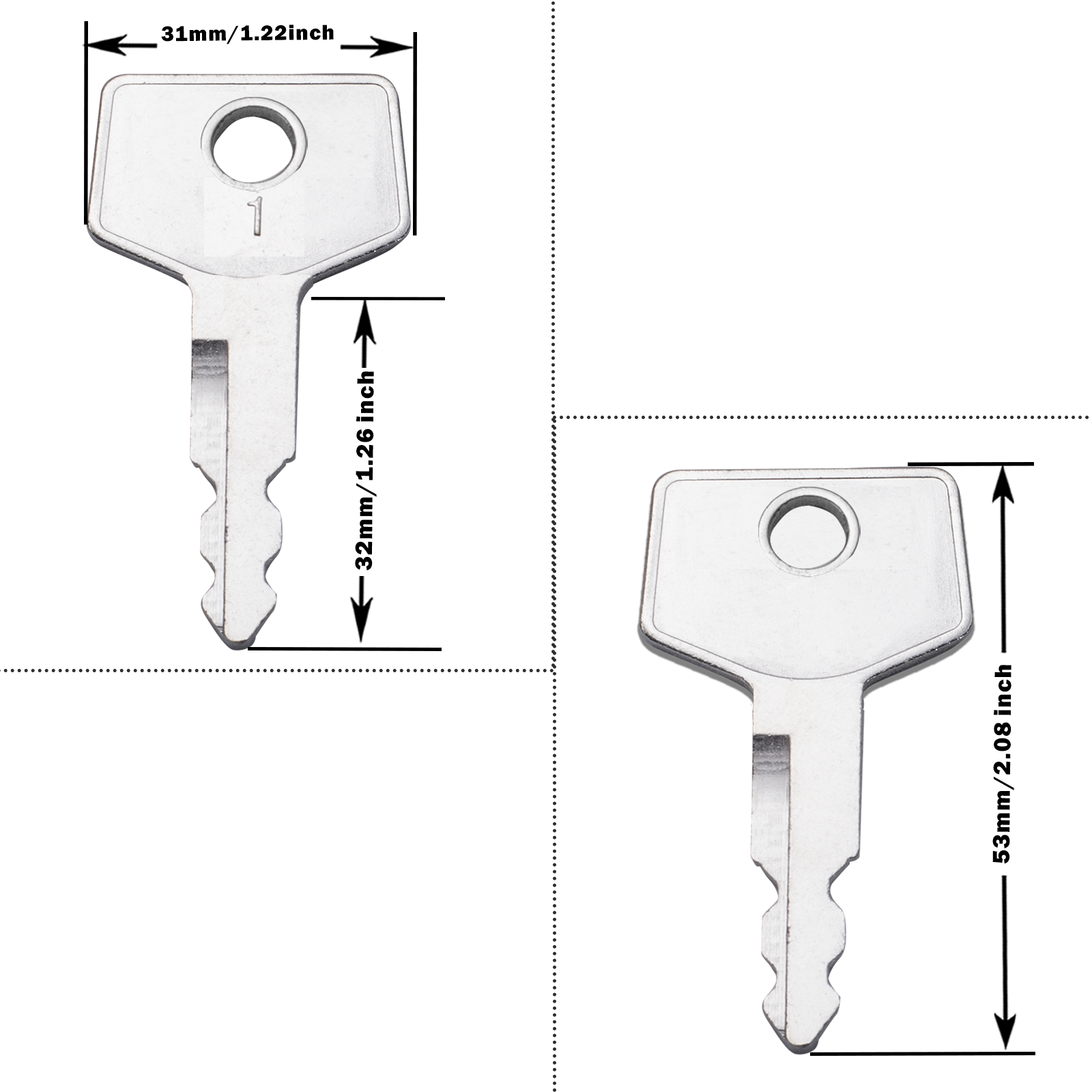 S450 150979A1 Ignition Key, 10 Pack Heavy Equipment Keys fit Case Linkbelt JCB Sumitomo Excavator