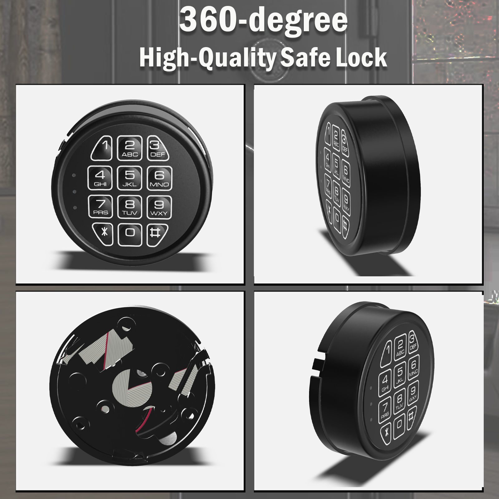 Gun Safe Replacement Lock, Solenoid Lock 2 Override Keys, Electronic Black keypad Safe Lock for Safe Box, and Circuit Board Lock