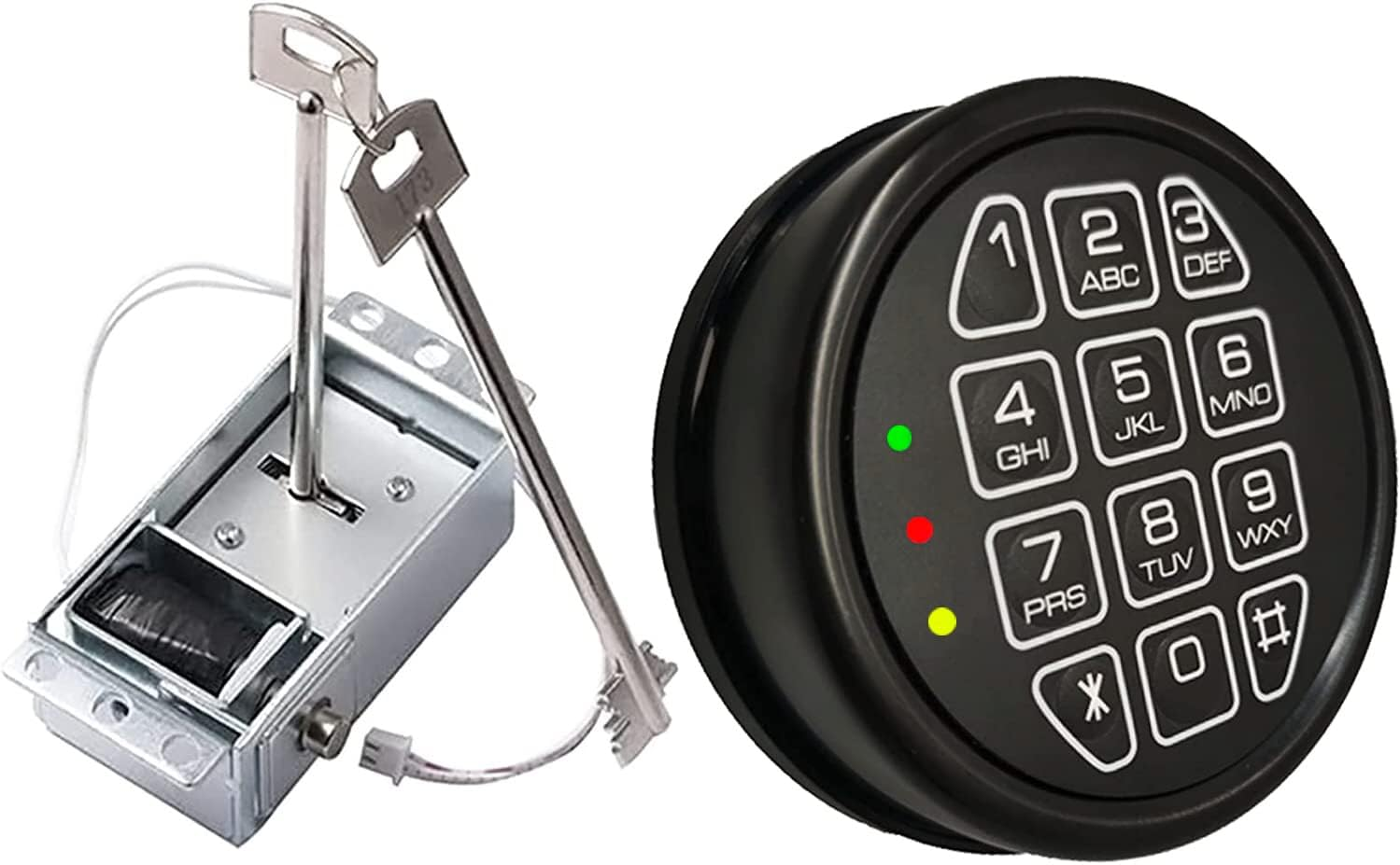 Gun Safe Replacement Lock, Solenoid Lock 2 Override Keys, Electronic Black keypad Safe Lock for Safe Box, and Circuit Board Lock