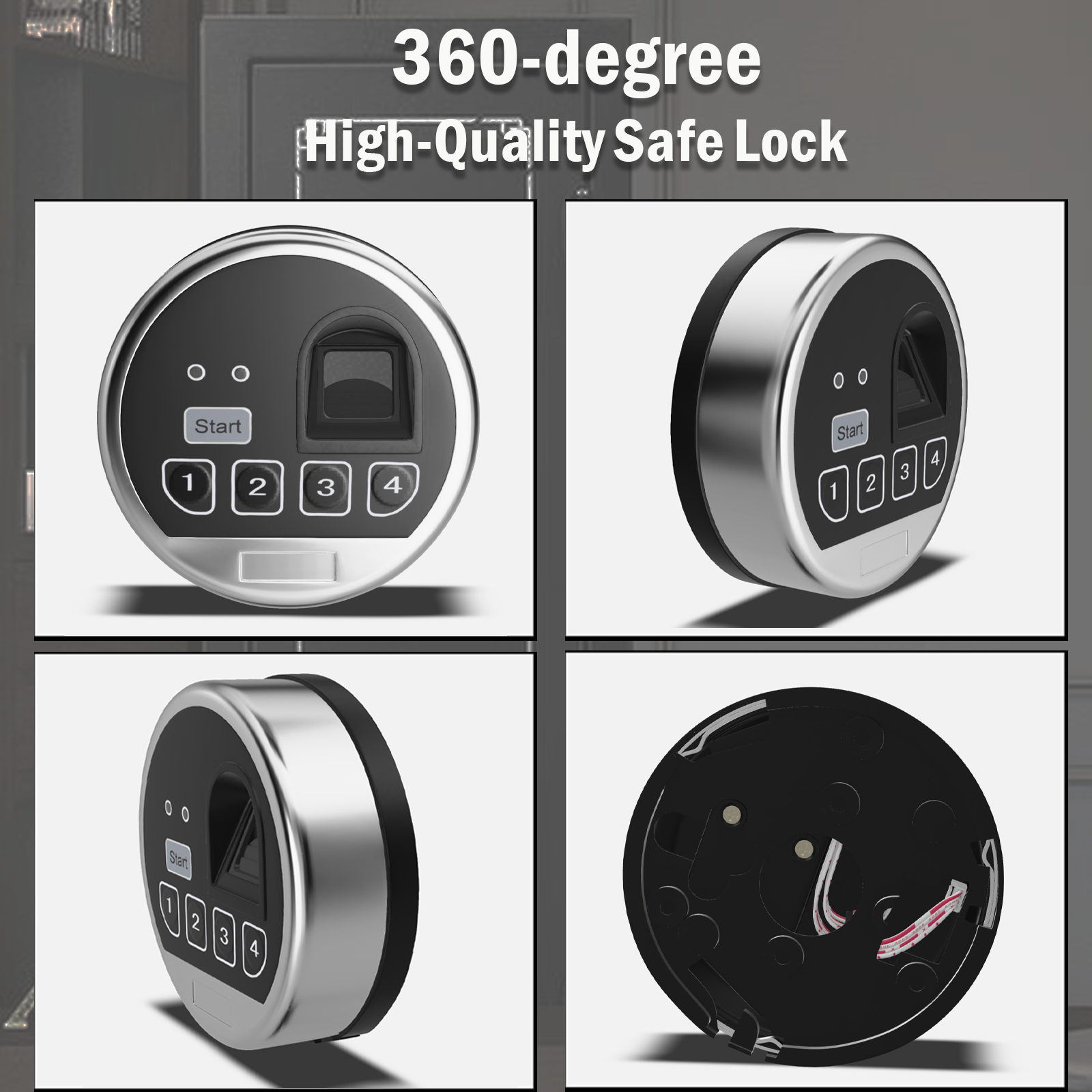 WAH LIN PARTS Electronic Motor Driven Swing Bolt Lock, Silver, Fingerprint Sensor, Safe Lock