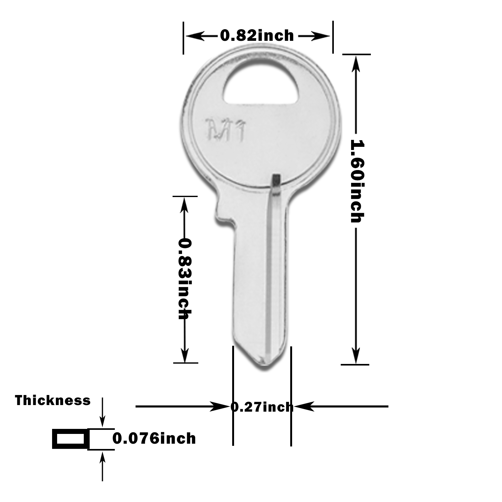 M1 Blank Key Blanks, Pack of 50 Uncut Blank Keys in Premium Brass, Copper Structures Blank Keys