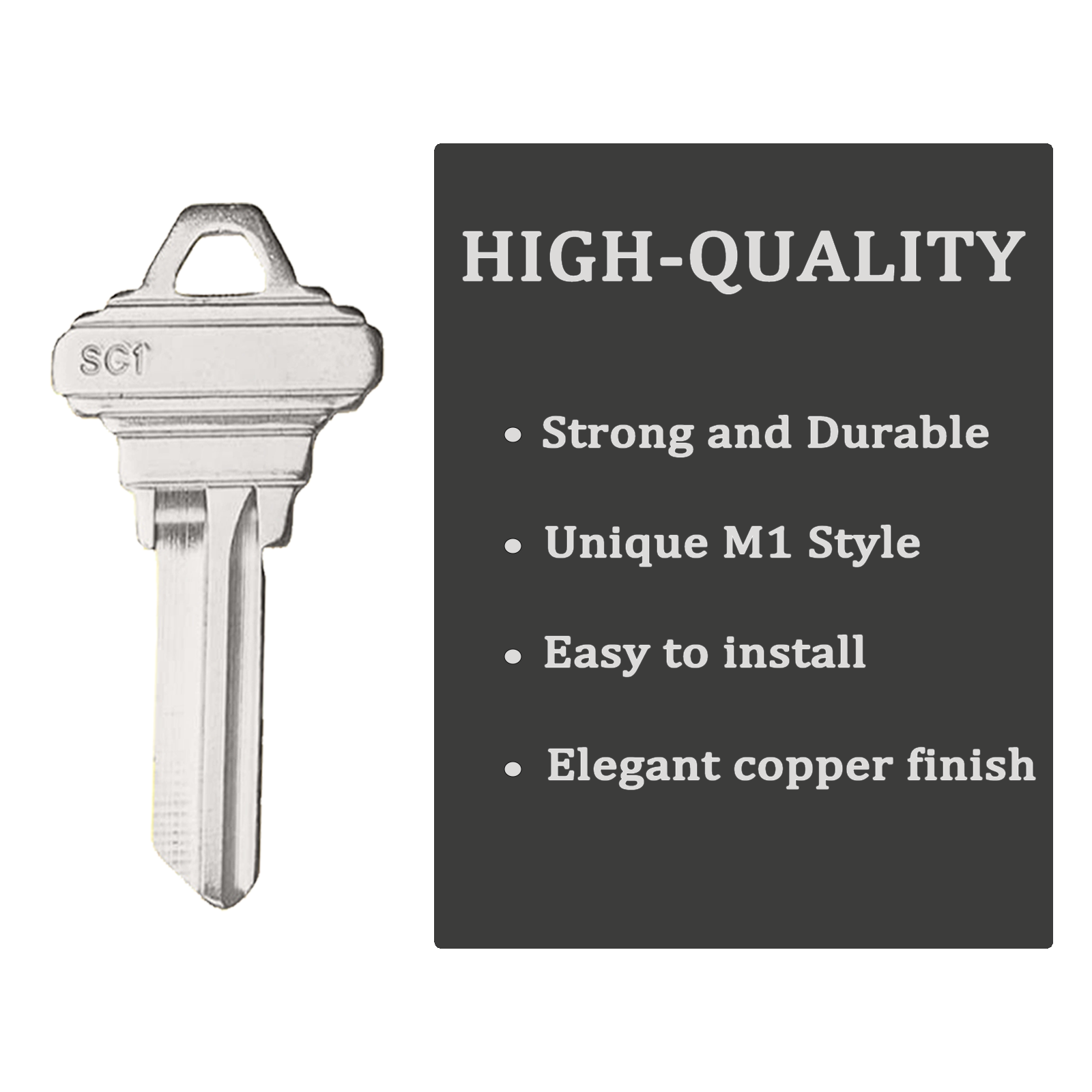 Schlage SC1 Key Blanks Pack of 100 Uncut Blank Keys for Home and Professional Use, Copper Structures Blank Keys Compatible with 5-Pin