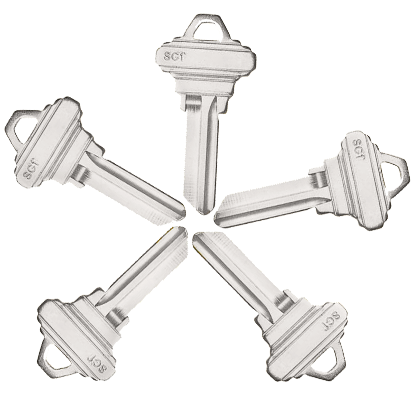 Schlage SC1 Key Blanks Pack of 100 Uncut Blank Keys for Home and Professional Use, Copper Structures Blank Keys Compatible with 5-Pin