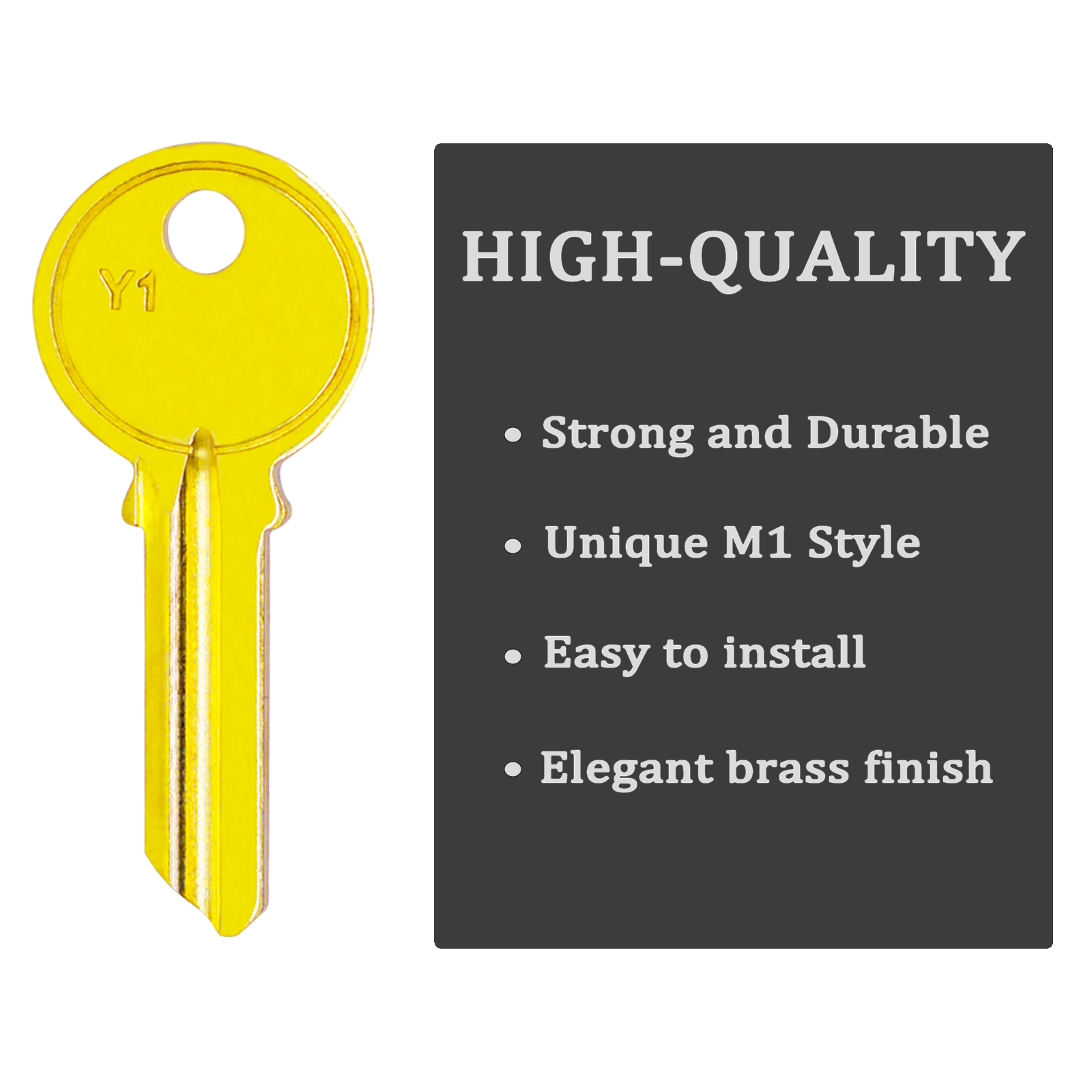 Blank Key Blanks, Pack of 50 Uncut 5AY1(Y1) Blank Keys, Brass Finish Copper Structures Blank Keys(Y1)