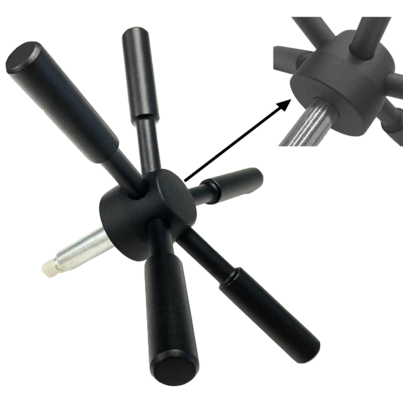 5 Spoke Gun Safe Handle, Black Heavy-Duty Handle fits Most Fireproof Rifle Safe, Gun Cabinets, Depository Safes, Strong Box, Gun Safes and Vault Doors