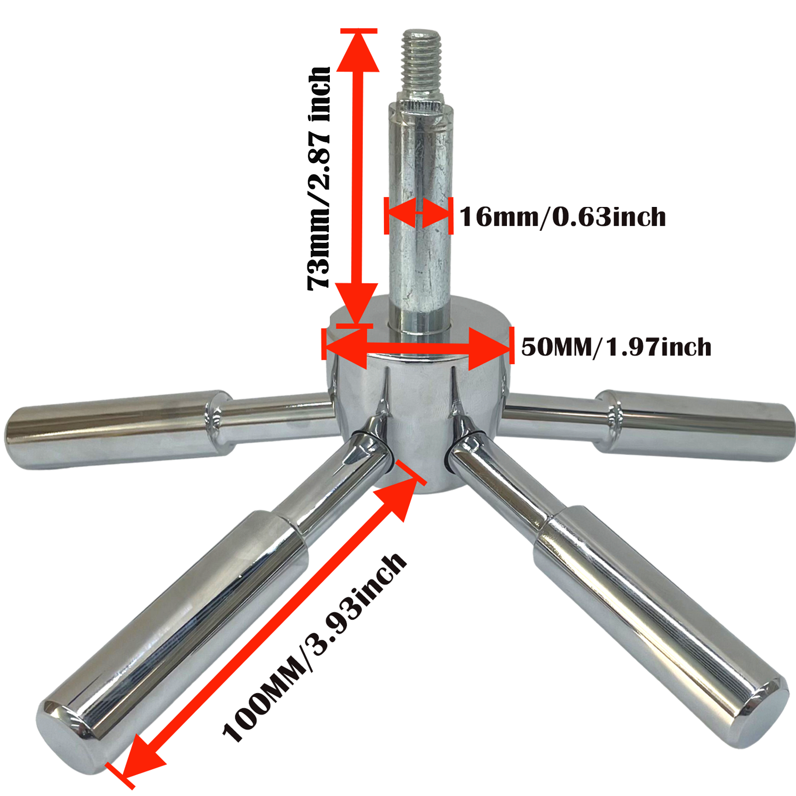 Heavy-Duty Chrome 5 Spoke Gun Safe Handle for Strong Box,Gun Safes and Vault Doors