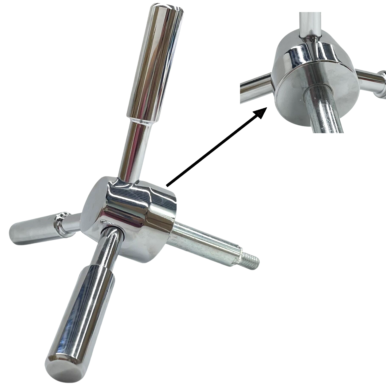 3 Spoke Gun Safe Handle Replacement, Chrome Ziny Alloy Heavy-Duty Handle for Safe Box, Gun Safes, Vault Doors, Gun Safes,Fireproof safes and Vault Doors