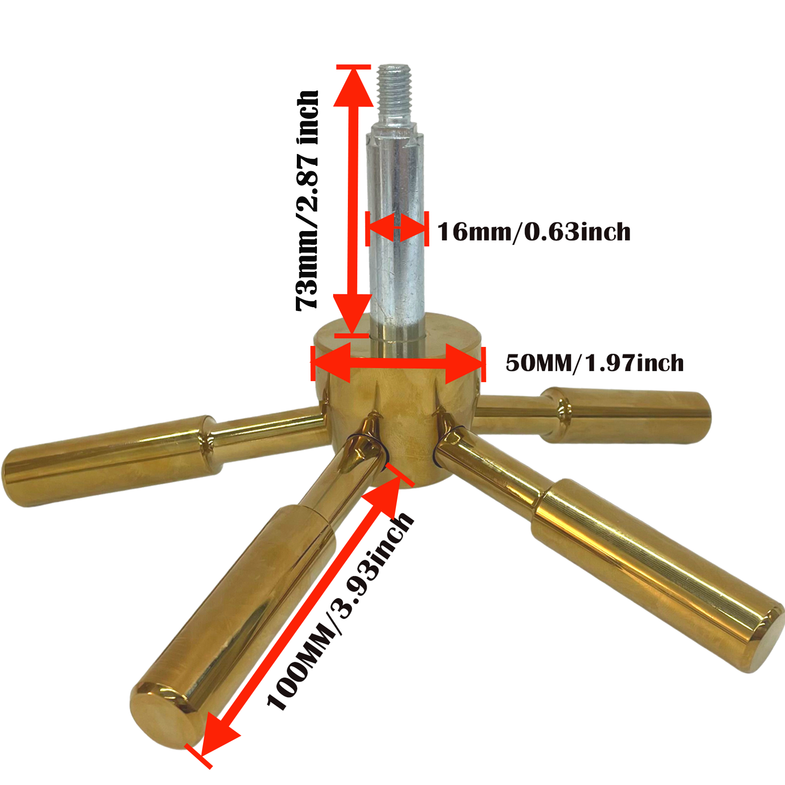 Heavy-Duty Gold 5 Spoke Gun Safe Handle for Strong Box,Gun Safes and Vault Doors