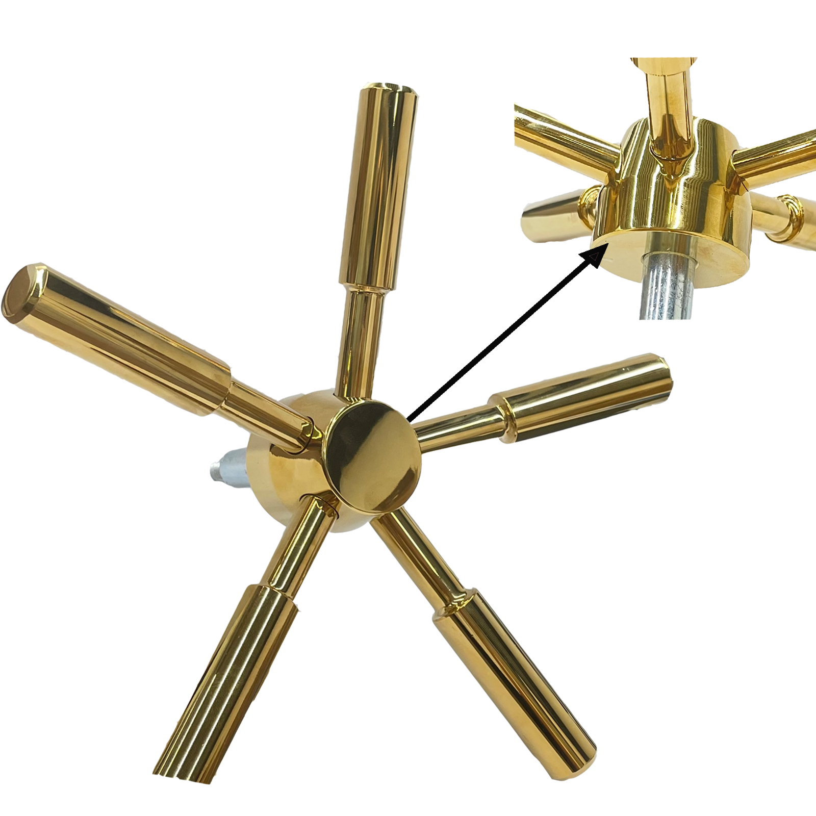 Heavy-Duty Gold 5 Spoke Gun Safe Handle for Strong Box,Gun Safes and Vault Doors