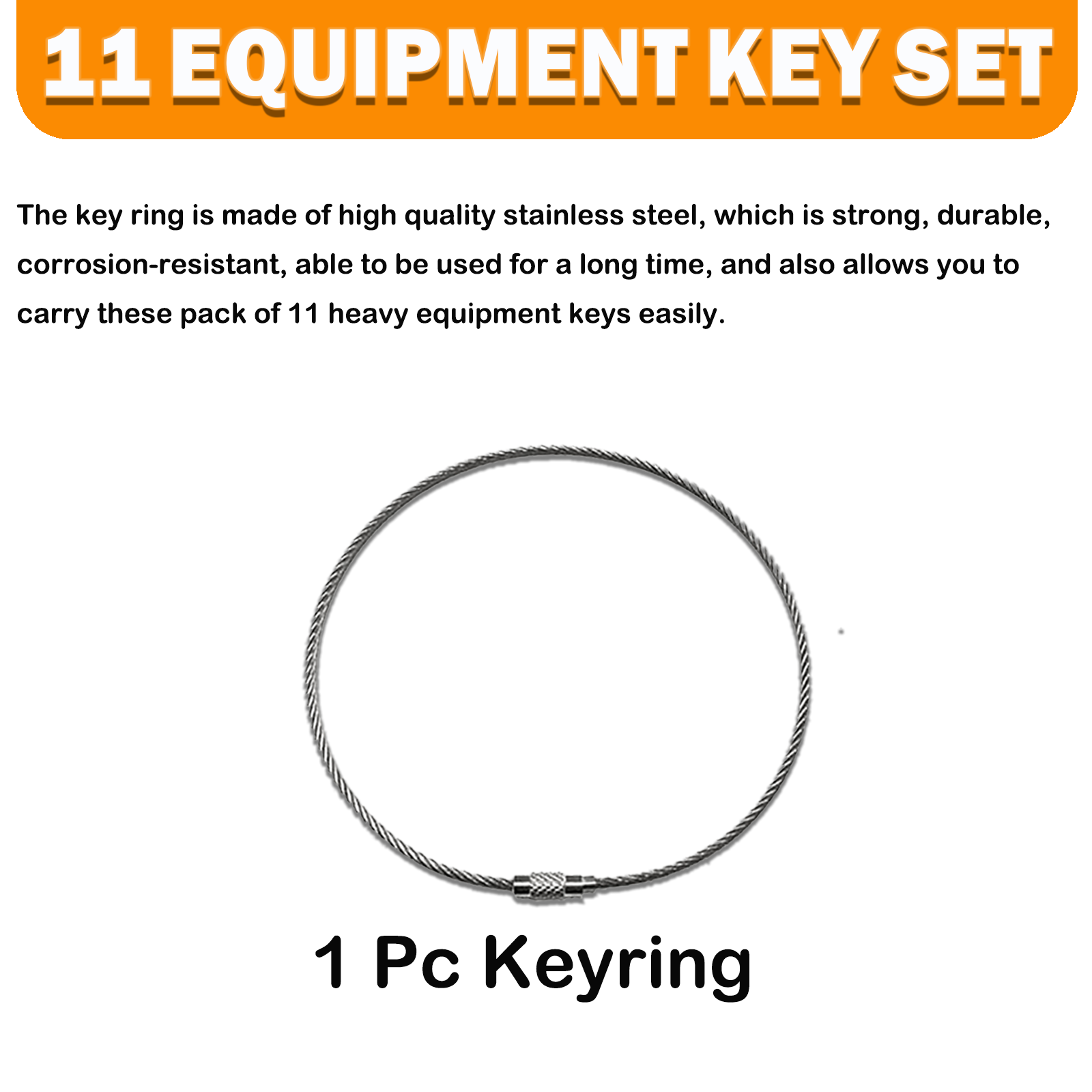 11 Heavy Equipment Master Keys Construct Machine Keys for Cat 5P8500 JCB 14607JD Hyster 166 Komatsu 787 ForkliftsToyota Bobcat JLG