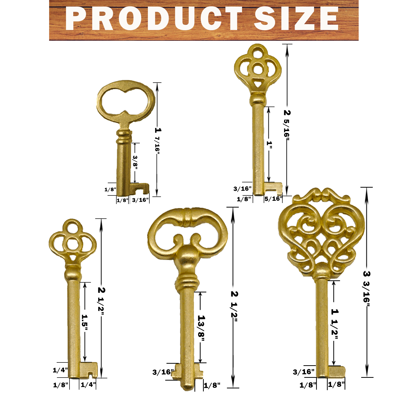 Skeleton Key Set, 10-Keys Universal Skeleton Keys Replacement for Vintage Old Furniture, Antique Furniture, Cabinet Doors